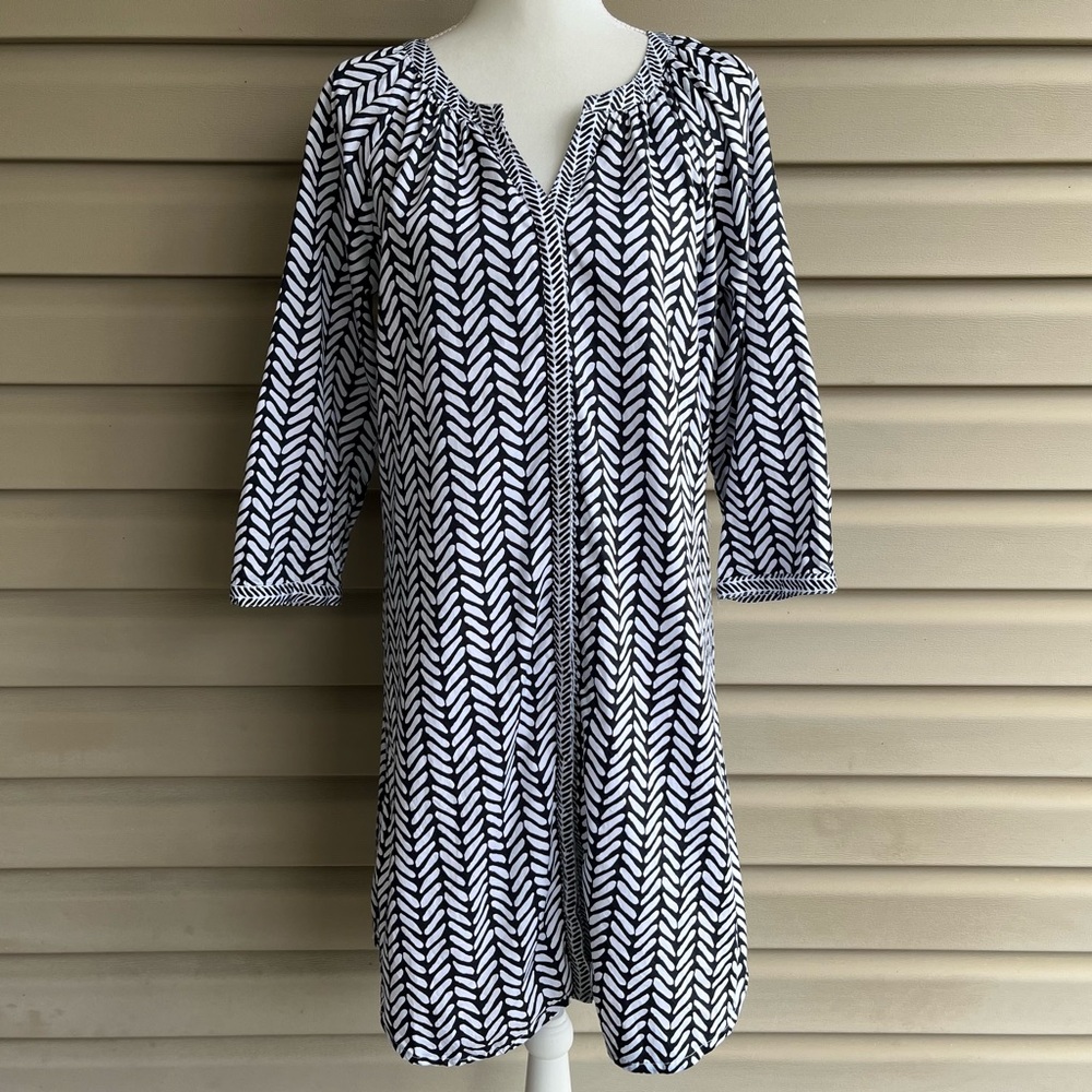 Hatley Lightweight Navy/White Patterned Shirt Dre… - image 1